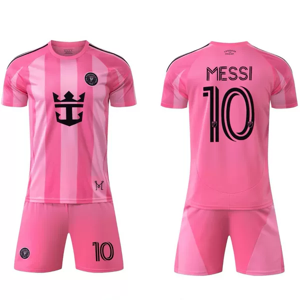 25-26 Miami Home Pink No. 10 Messi Football Uniform Kidsren's Jersey Kidsren's Clothing Adult Size 14-3XL