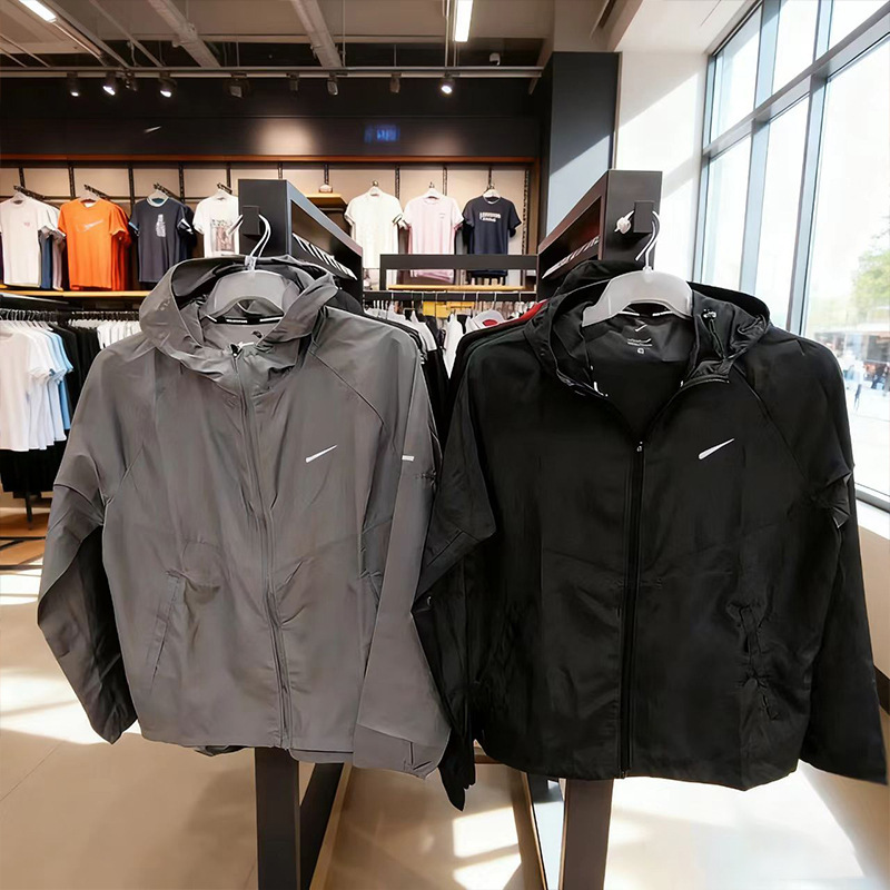Brand Wholesale Sports Jacket Men's Spring and Autumn Quick-Drying Running Hooded Loose Top Cycling Training Windproof Jacket Men