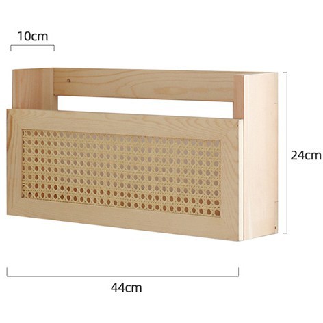 Madera sólida de caña tejida de pared estante de almacenamiento creativo de madera tejida de llave percha de gancho de vestíbulo decoración percha de almacenamiento de ropa