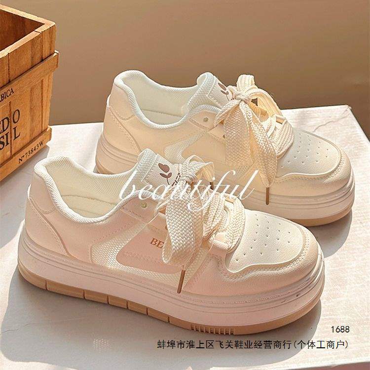 Cute White Shoes for Students, 2026 New Versatile Thick-Soled Height-Increasing Chunky Shoes, Super Popular Breathable Mesh Sports Sneakers Cute White Shoes for Students, 2026 New Versatile Thick-Soled Height-Increasing Chunky Shoes, Super Popular Breathable Mesh Sports Sneakers