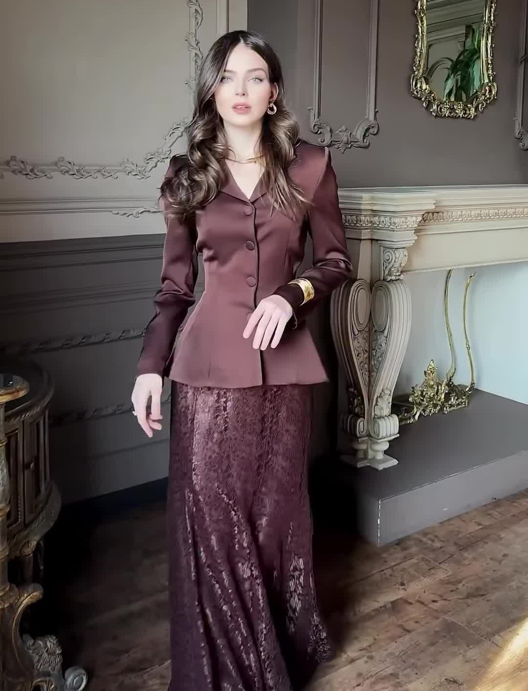 Elegant Women's Slim Fit Fashion Fishtail Skirt Set European And American Cross Border Autumn Collection Paired with Top_ecoleips.com