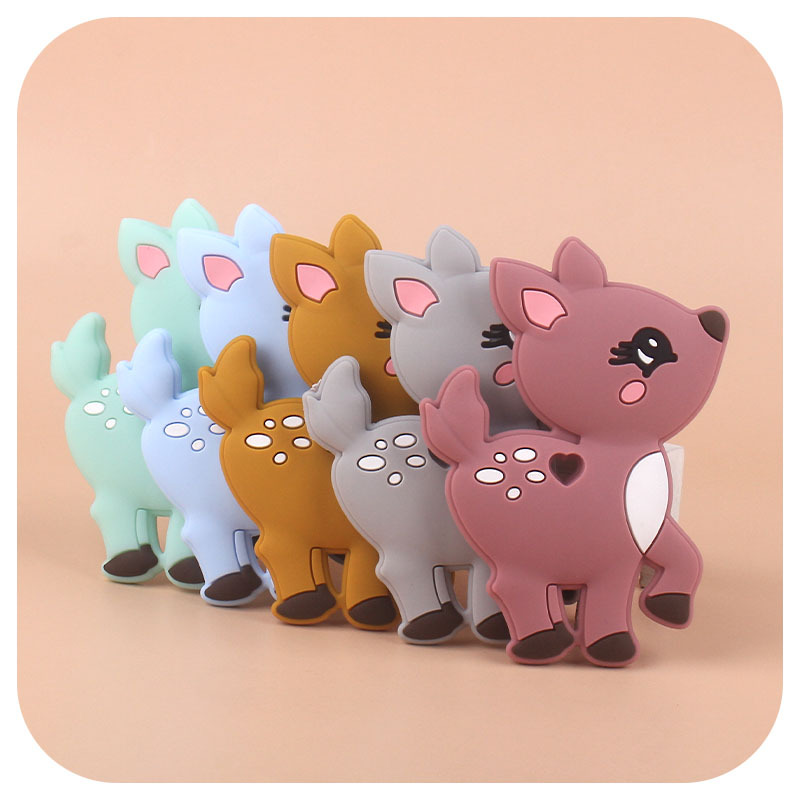 Directo de fábrica Amazon nuevo bebé dibujos animados animal Sika ciervos molar mordedor bebé juguete creativo