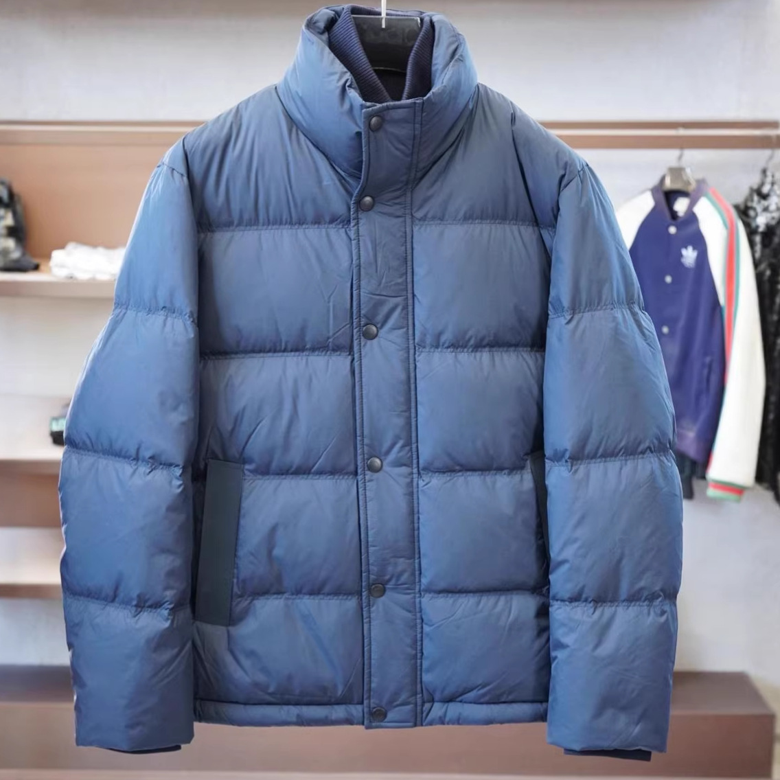 新款假两件lp羽绒服面包服可拆卸立领羽绒服帅气男外套