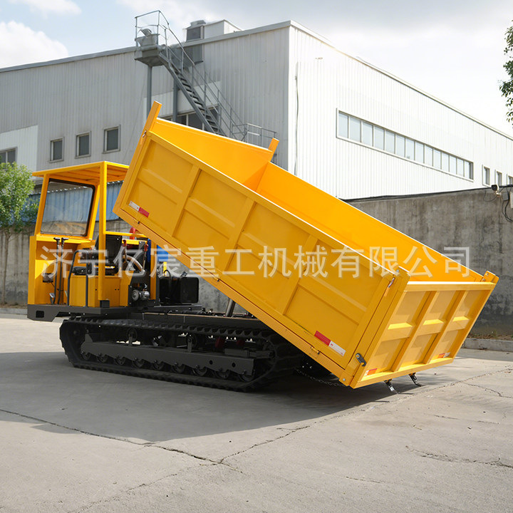 跨境履带运输车货物搬运农用果园自卸运输车5吨6吨履带运输车