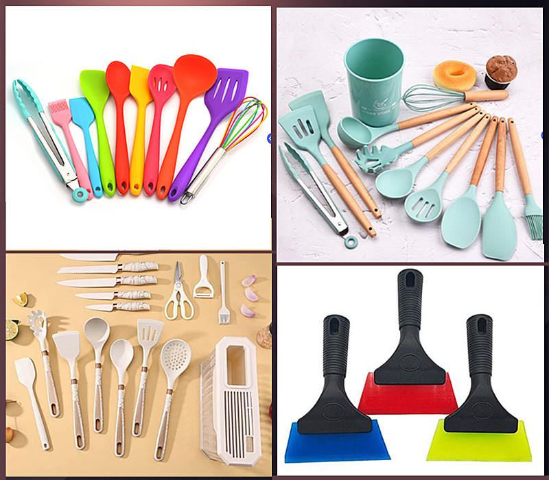 Özel İşlenmiş Gıda Sınıfı Silikon Mutfak Alet Seti Silikon Kaşık Spatula Pişirme 6 Parçalı Silikon Spatula Mutfak Alet Seti 3