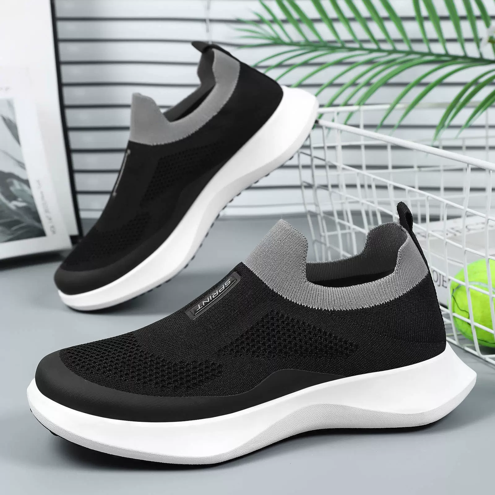 鞋子男春季新款百搭休闲轻便单鞋跨境爆款软底透气一脚蹬爸爸鞋子