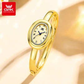 opk品牌手表新款时尚小表盘小众轻奢罗马刻度椭圆形女士石英手表