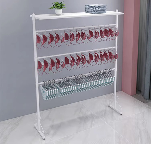 Underwear store small underwear display floor stand box bra and underwear rack two-sided island rack hanging shelf shorts