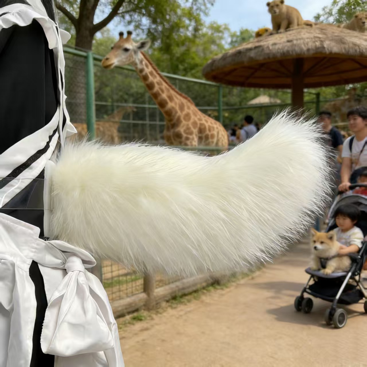 Electric Fox Tail Sound Controlled Plush Costume Accessory_voghion.com