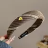 5532 small gold plaid pattern - hairband brown one