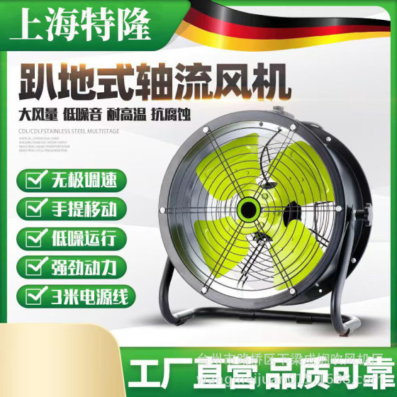 Factory Direct Sales Speed-Adjustable Portable Fan Hair Dryer High-Power Axial Flow Fan Ventilation Cooling Floor Fan Post