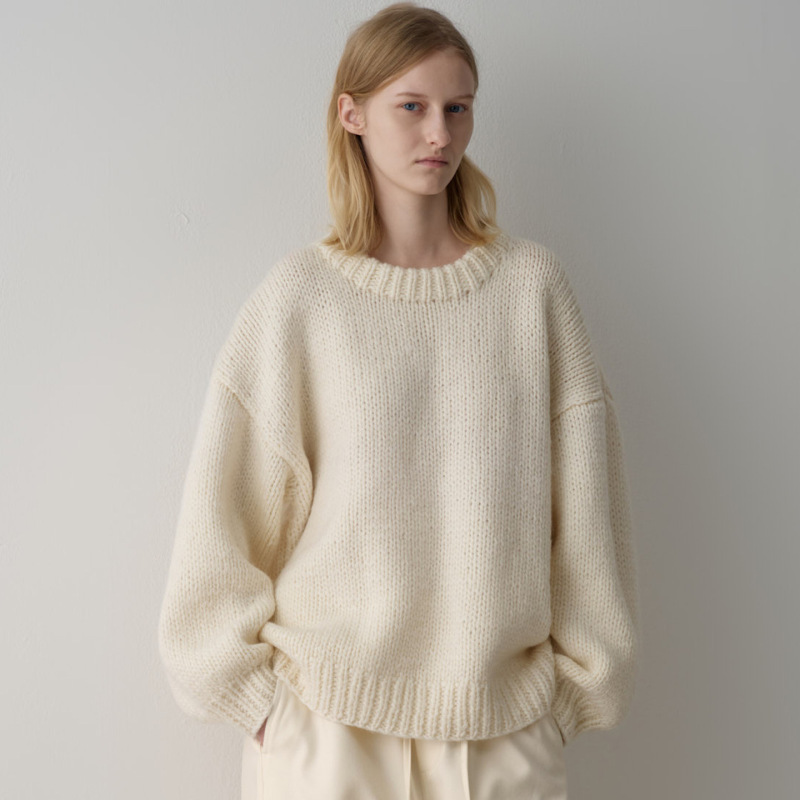 In-Stock Facade Pattern Wool Sweater for Women, New Autumn and Winter Style, High-End, Loose, Thickened, Warm Knit
