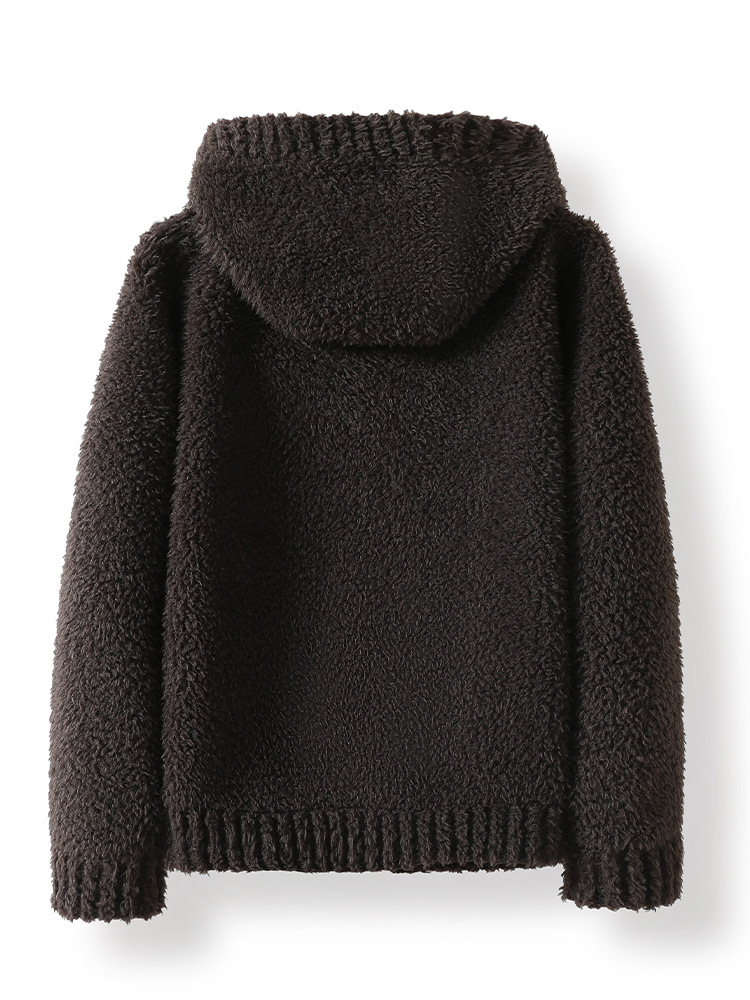 2025 nuevo chaqueta corta de moda coreana de moda de invierno y otoño con piel de hombre con capuzas