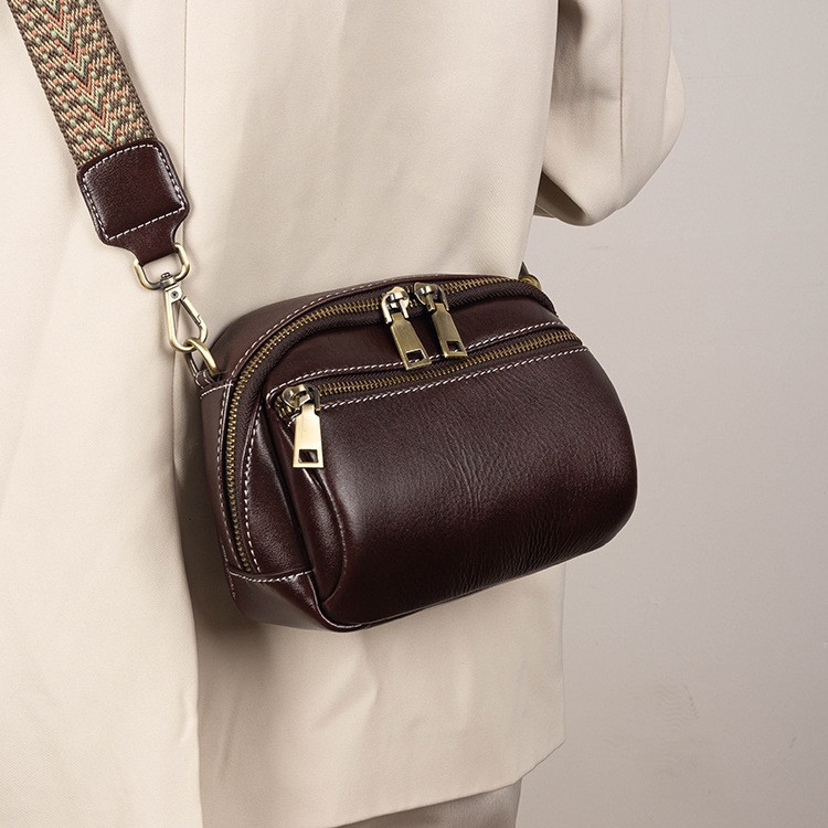 歌菲妮头层牛皮小包包新款真皮女包百搭斜挎包包小众高级感单肩包