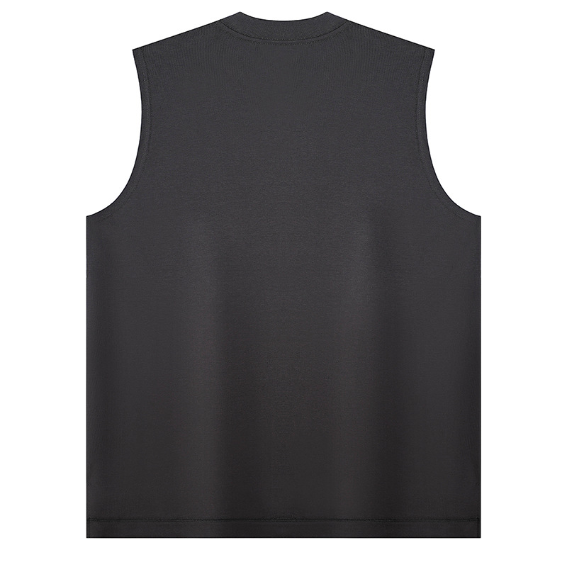 Chaleco de camiseta de algodón puro sin mangas, inyección digital directa sin sentido, estampado en caliente, bordado, deportes, fitness, ocio, deportes