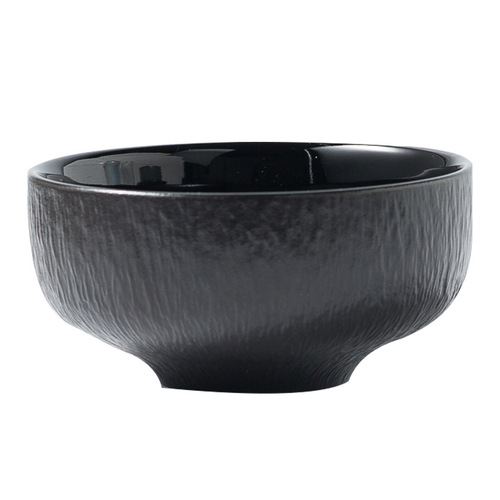 Japanese creative cooking tableware hotel commercial rice bowl household ceramic bowl single black and white new style for one person