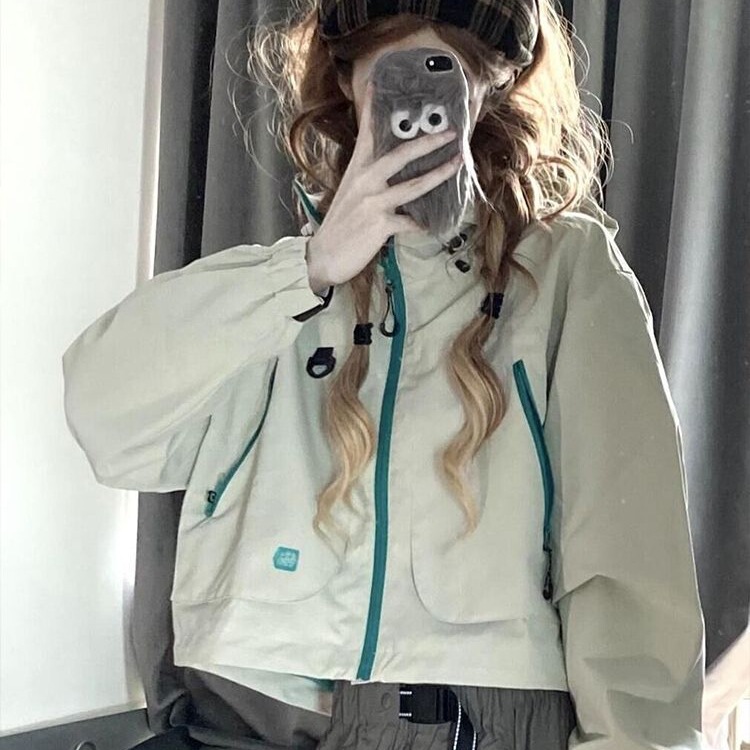 Short Style Windbreaker Jacket for Women 2026 Spring and Autumn New Versatile Ins-Style Workwear Jacket for Petite Sizes