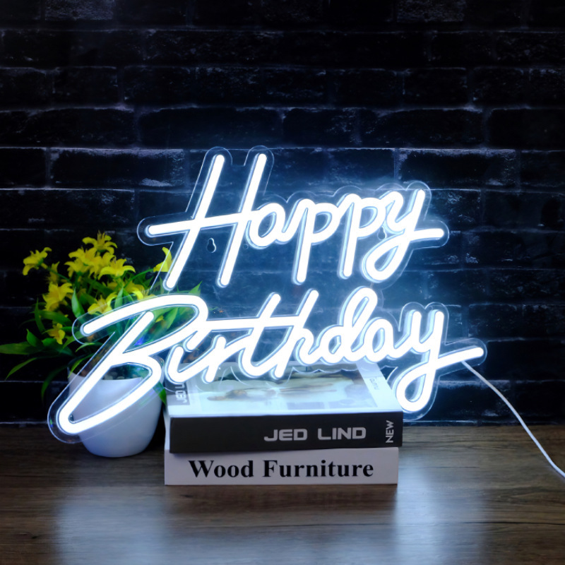 英語happybirthdayスタイルネオンライトledハッピーバースデー発光ワードパーティーデコレーション雰囲気ライト|undefined