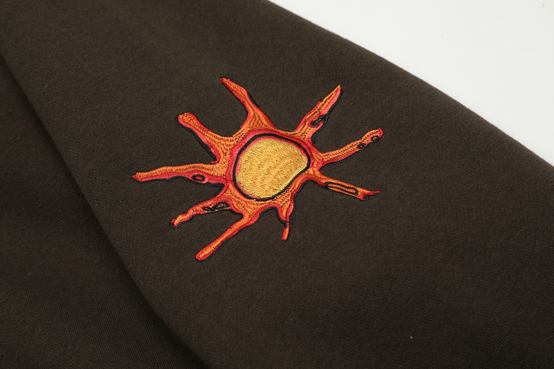 Herrenbekleidung Trendmarke Sonnenstickerei plus Samt-Kapuzenpullover für Männer und Frauen High Street Cardigan Jacke_voghion.com