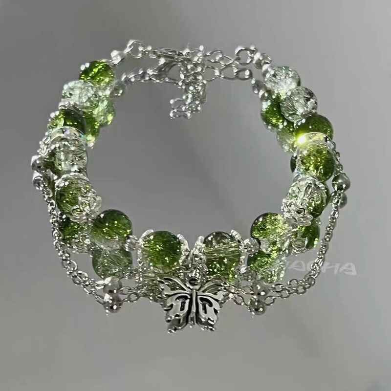 [Limited Yao Feng] Green Butterfly Niche Hanging Chain Original Eye-absorbing Bracelet
