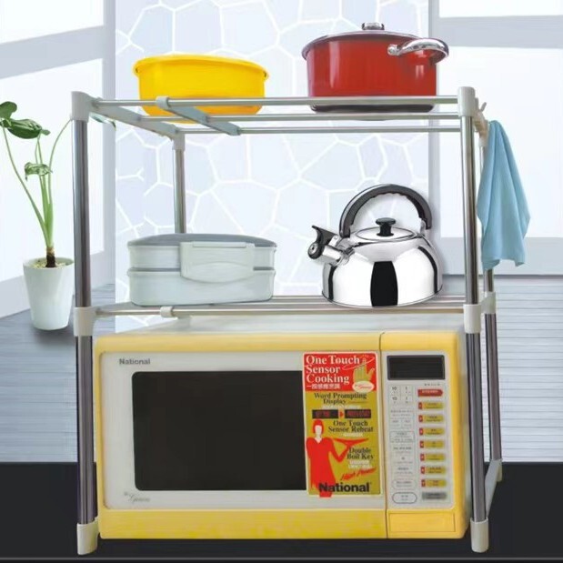 多目的キッチン電子レンジ棚棚棚電気棚ステンレス伸縮調整収納棚|undefined