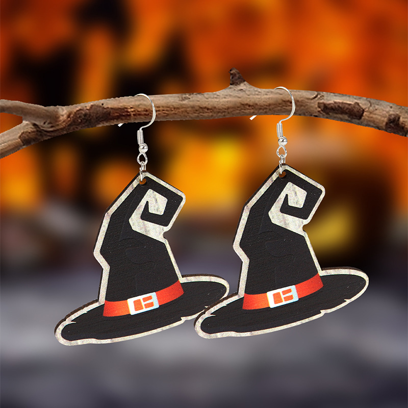 Women's Gender 1 Pair Funny Halloween Pattern Wood Drop Earrings