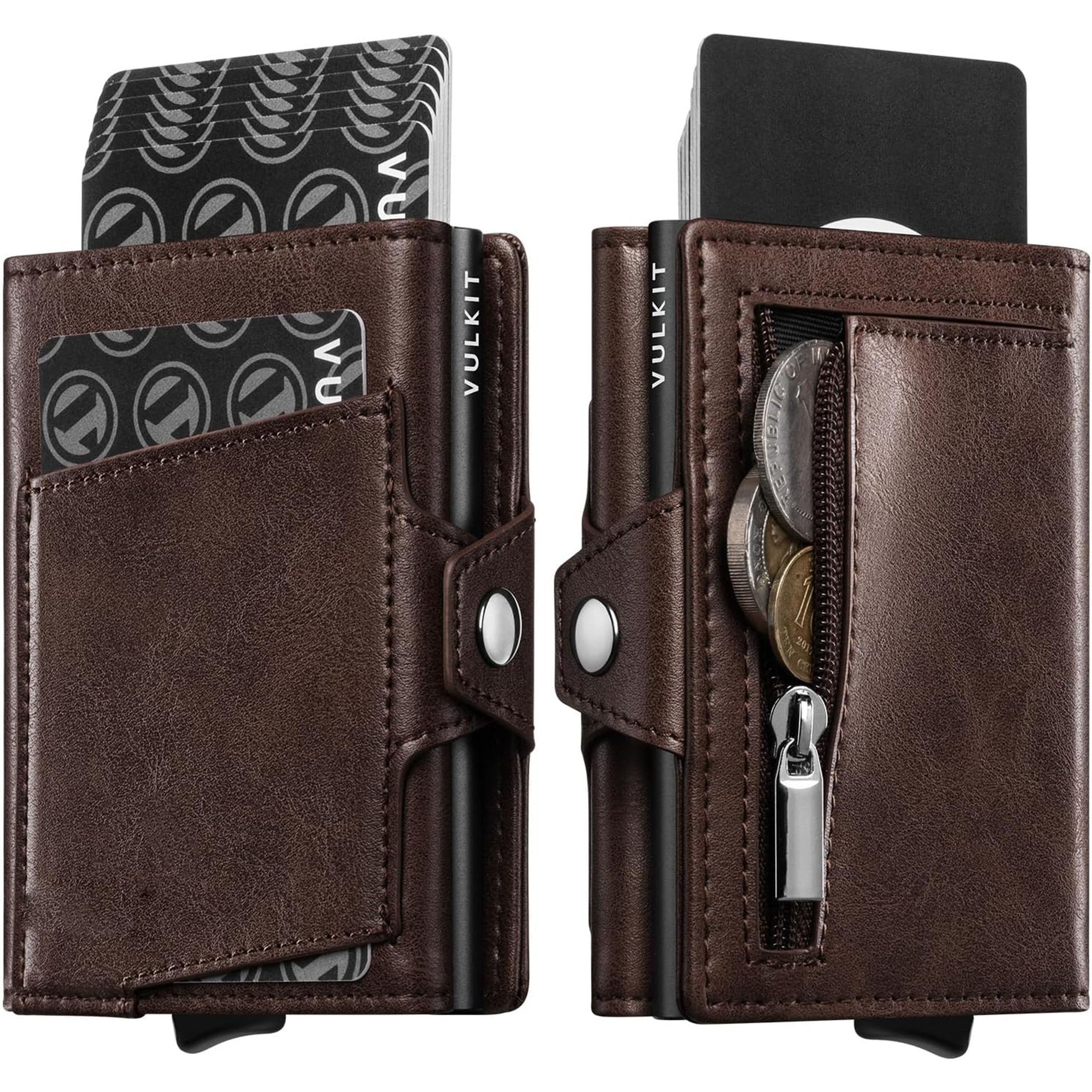 Amazon Zipper Metal Cambio Tarjeta Cartera multi-tarjeta cartera RFID anti-robo cartera de negocios para hombres