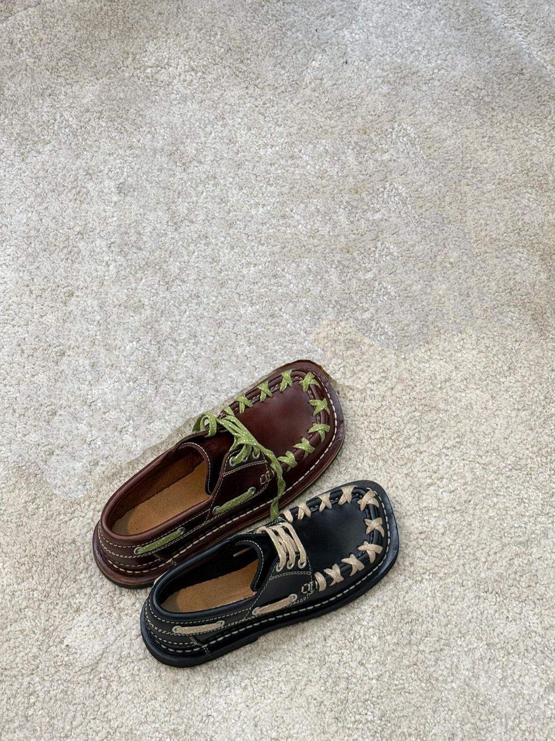 ShoeVault Derby Shoes For Men And Women, Casual Trendy Square-Toed British Style Leather Shoes, Commuting Niche Woven Design Retro_voghion.com