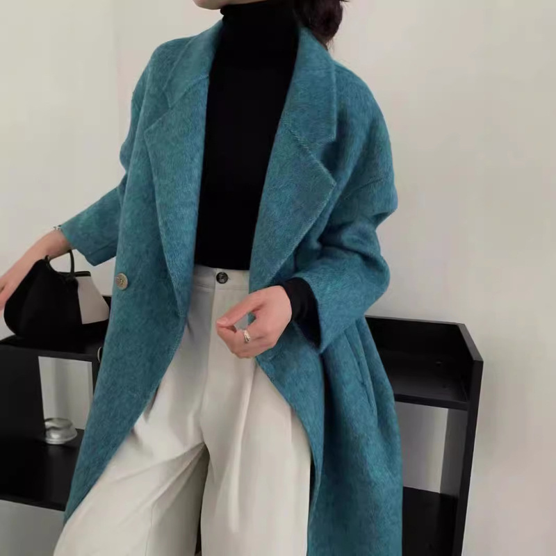 Legend of the Blue Sea Blended Double-Sided Wool Outwear for Women 2025 Autumn and Winter New High-End Lazy Style Woolen Outwear