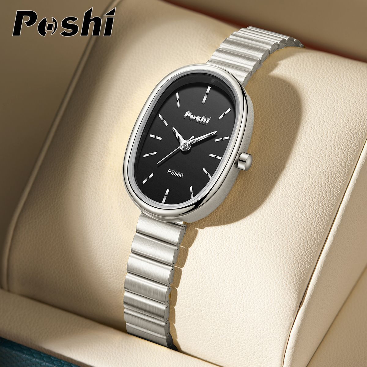 POSHI nuevo reloj de cuarzo con cadena esfera ovalada pequeño reloj de mujer coreana ropa reloj de mujer salvaje