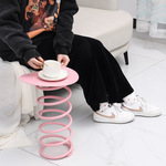 网红弹簧换鞋凳小户型客厅边几矮凳多功能金属凳超薄鞋柜凳子轻奢