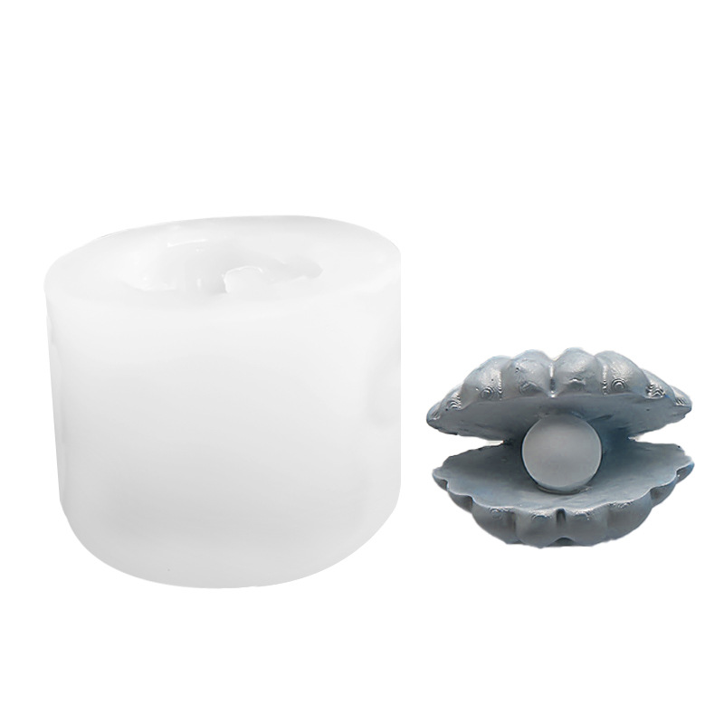 INS Pearl Shell vela molde de silicona DIY aromaterapia yeso de calidad alimentaria pastel de chocolate herramienta abrasiva de silicona