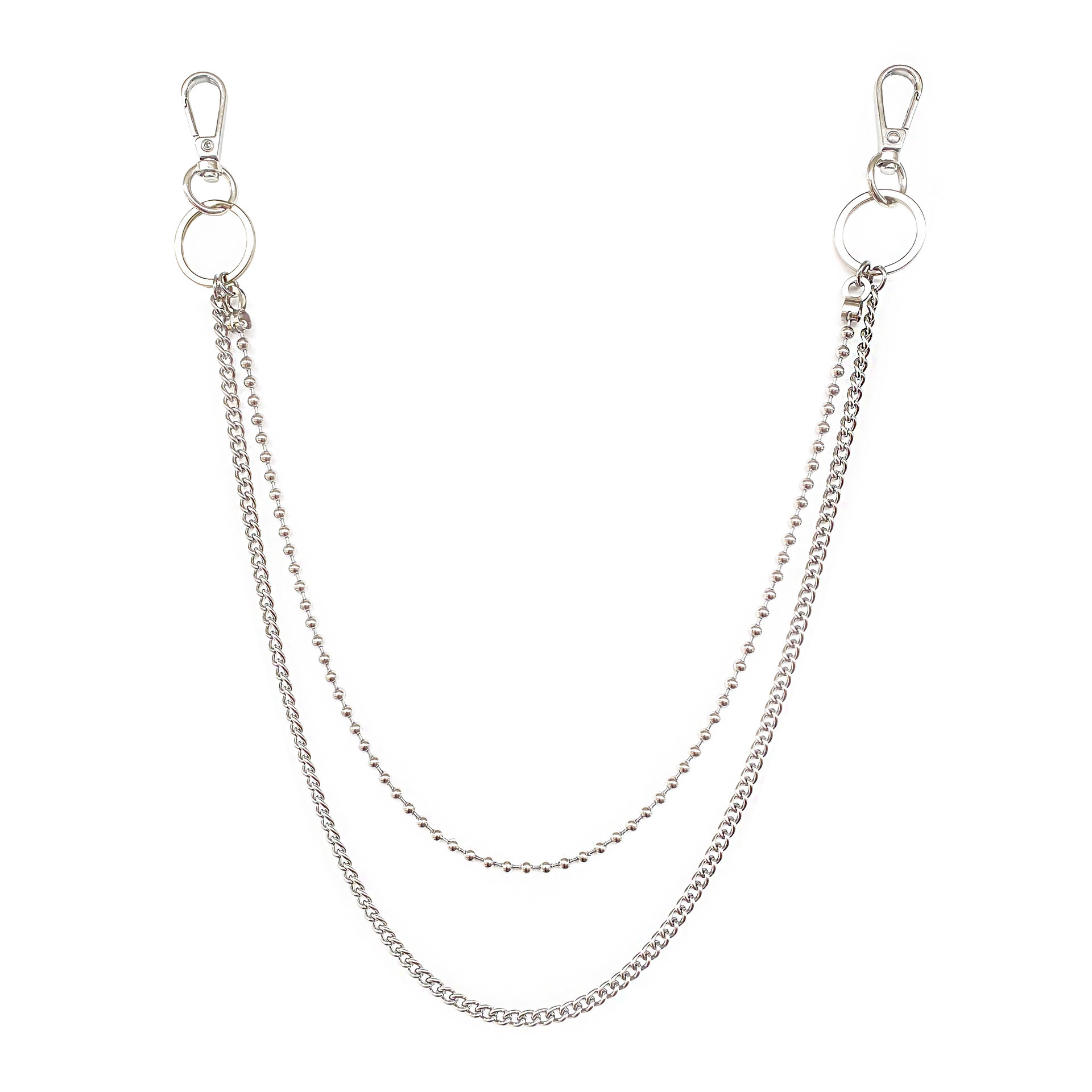 New Men's Fashion Simple Jeans Punk Hip Hop Style Pants Chain Accessories_voghion.com