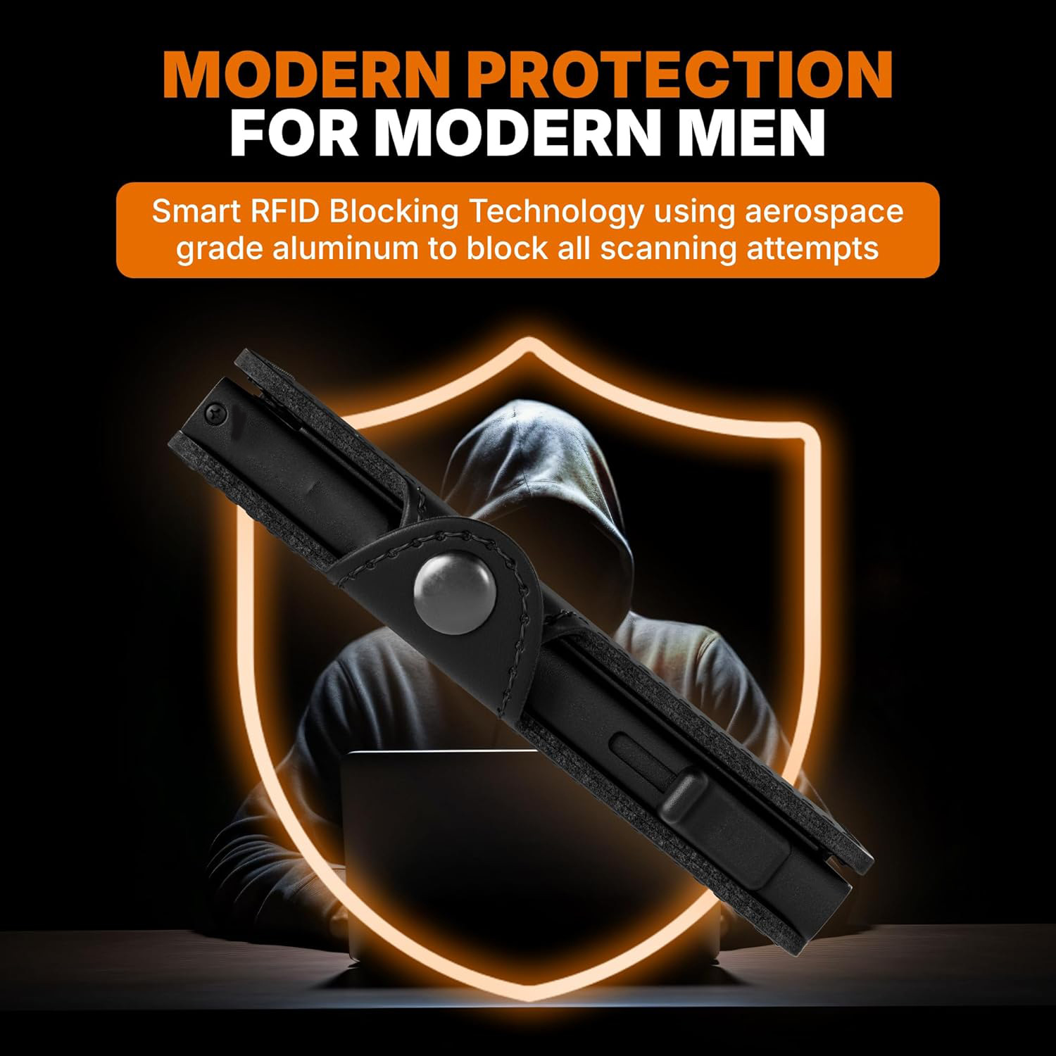 Caja de tarjeta de empuje lateral con cepillo antirrobo RFID transfronterizo, hebilla de clip de metal emergente automática, paquete de tarjeta antidesmagnetizante de gran capacidad