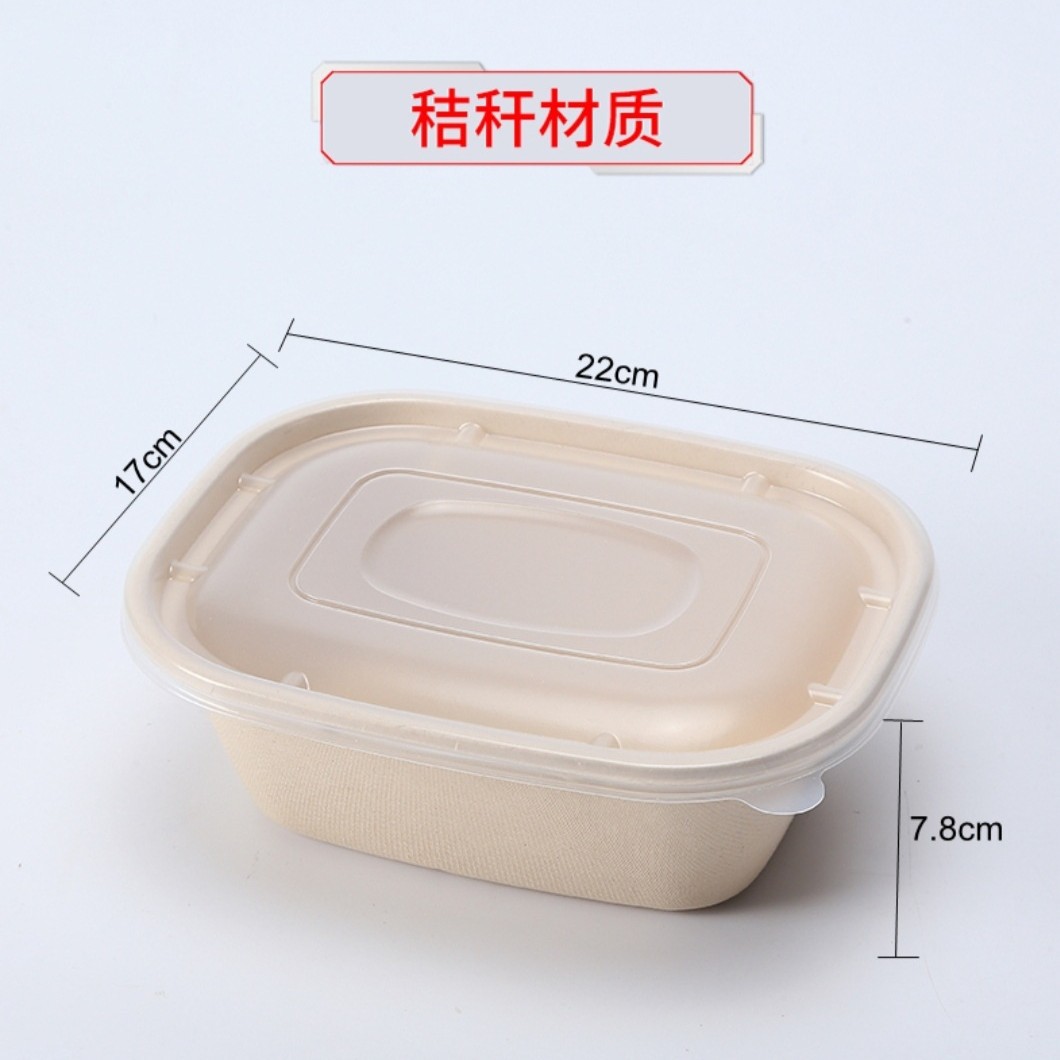 Caja de embalaje desechable para llevar en forma de U caja de almuerzo pulpa degradable caja de comida rápida ensalada de comida ligera caja de almuerzo bento