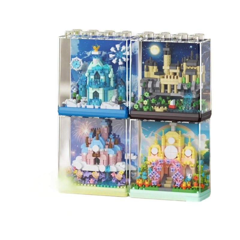 Compatible con el castillo de la princesa de ensamblaje de edificios altos escenas callejeras para niños juguetes regalos de Navidad para chicas