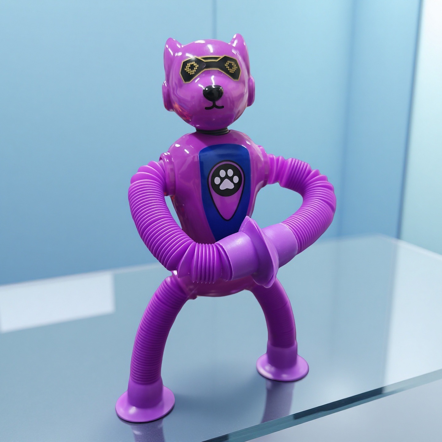 Transfronterizo robot flexible tubo telescópico niño puzzle dibujos animados estirados ventosa interacción padre-hijo creativo juguete descompresión