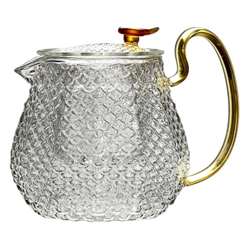 Borun martilleo de alta borosilicato juego de té de vidrio caja de regalo traje grueso de vidrio resistente al calor tetera taza de té Festival del Medio Otoño caja de regalo