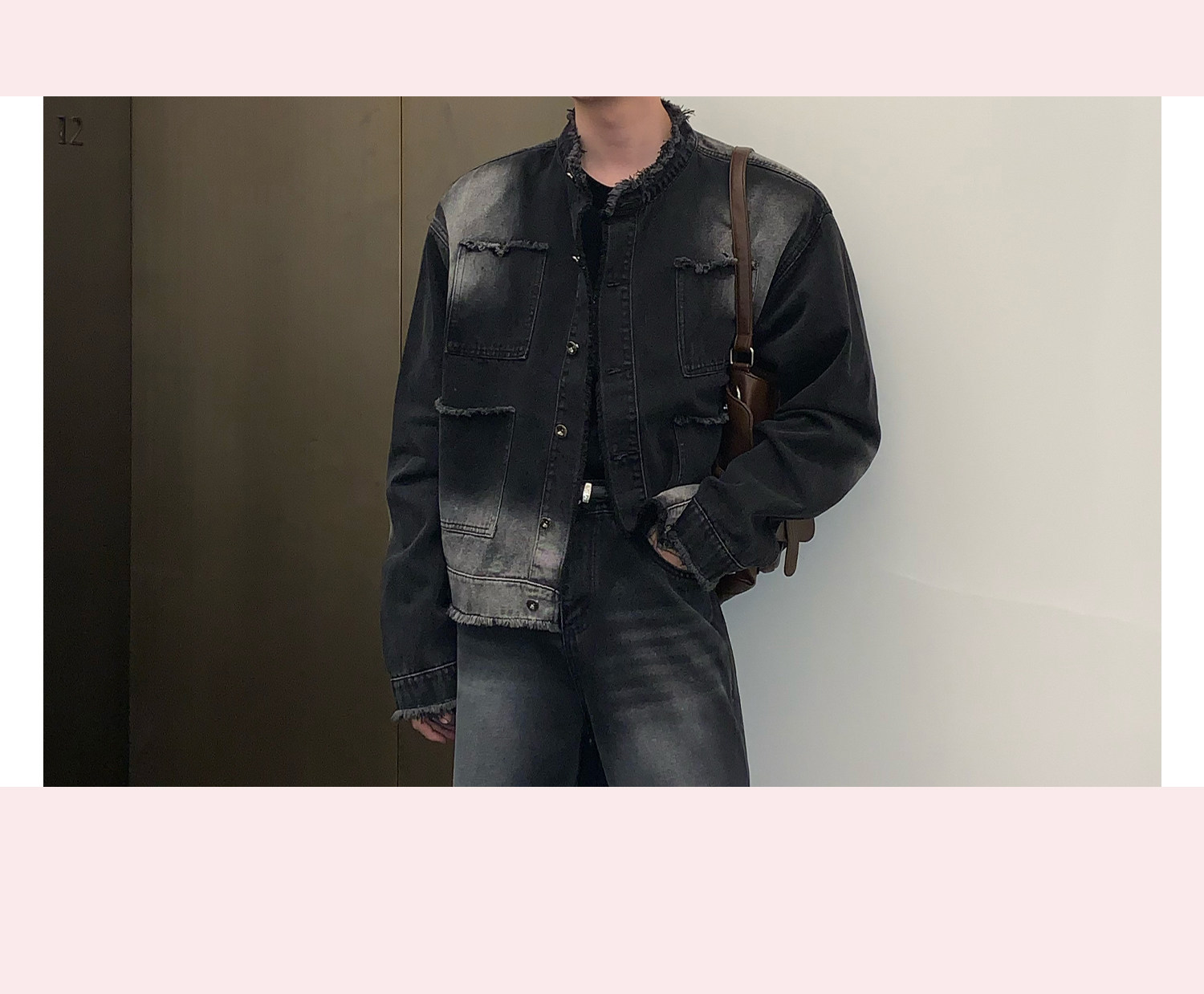 Giacca in jeans da uomo distressed retro lavaggio stile urbano_voghion.com