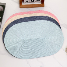 厂家直销pp餐垫编织餐垫防水耐用西餐垫装饰垫隔热垫椭圆多色可选