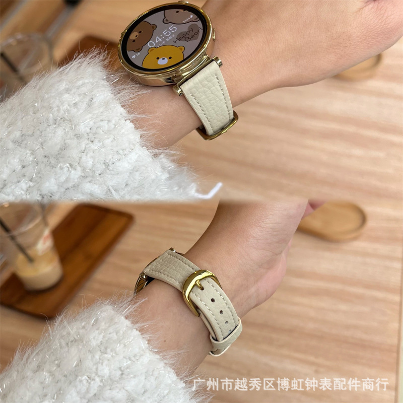 Suitable for Huawei Gt5 Genuine Leather Pebbled Watch Strap 18Mm/20Mm/22Mm Genuine Cowhide Soft Women's Model Suitable for Huawei Gt5 Genuine Leather Pebbled Watch Strap 18Mm/20Mm/22Mm Genuine Cowhide Soft Women's Model