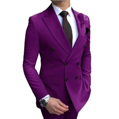 2025新款外贸欧美西装帅气绅士修身西服套装男士婚礼新郎西装礼服