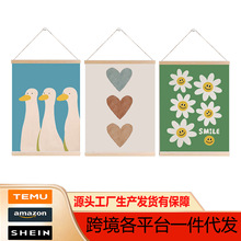 希音热销亚马逊热销炫彩大树海报装饰客厅挂画松木内框无框画