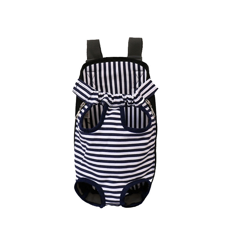 파란색과 흰색 줄무늬 네발 가방