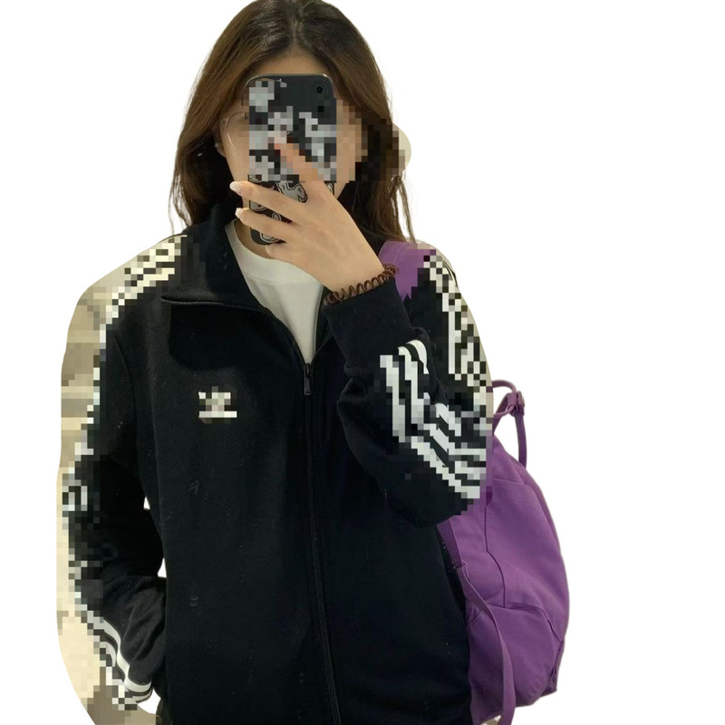 Spring and autumn sports clover sweatshirts for men and women, loose-fitting stand-up collar casual jackets, couple's cardigan outerwear, wholesale inquiries