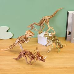 3D three-dimensional wooden puzzle simulation dinosaur model toy parent-child hands-on ability puzzle puzzle street stall supply