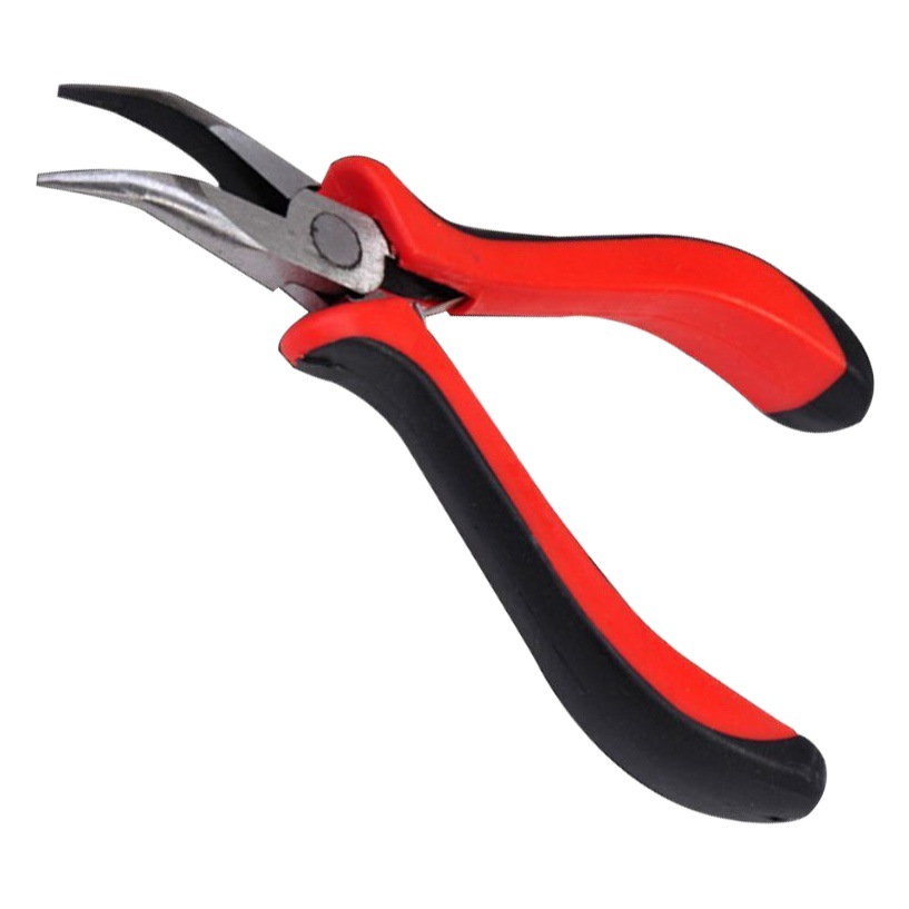 Mini alicates hechos a mano que rebordea los alicates de nariz curva mini punta de la boca de extensión del pelo alicates de nariz curva alicates de gancho DIY alicates de eliminación de huesos