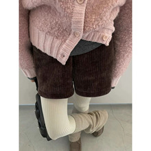 12.3 2025冬季新款韩国设计师atm*sphere休闲丝绒竖坑条松紧腰