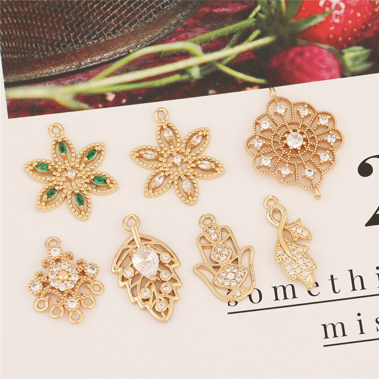 Fashionable copper accessory with zircon natural stone handmade