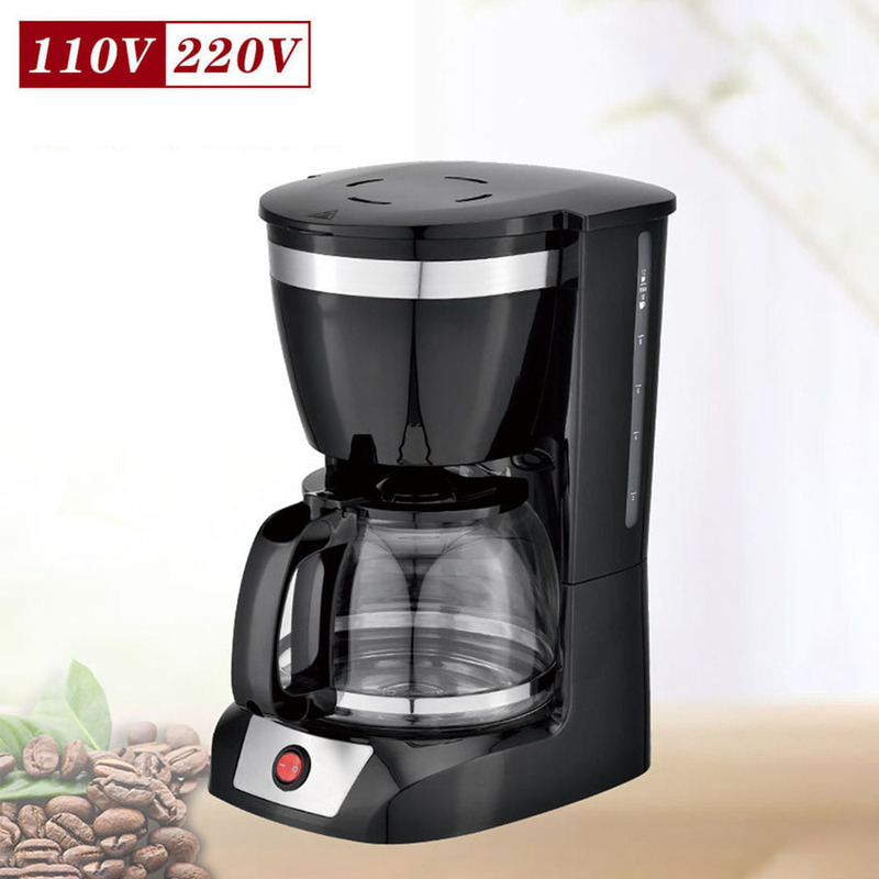 Cross-border household automatic coffee machine American portable drip electric small coffee machine glass coffee pot